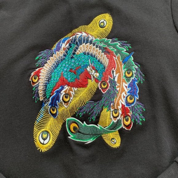 Eleven Paris Nolan Embroidered Feather Sweatshirt - Black/Multi - L - Picture 5 of 10